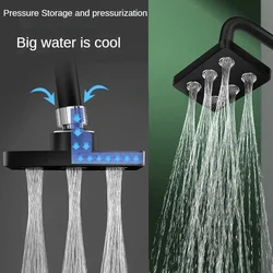 Rain Shower Head High Pressure Rainfall Head Shower Large Water Flow Bathroom Wall Mount Ceiling Top Spray Shower Head