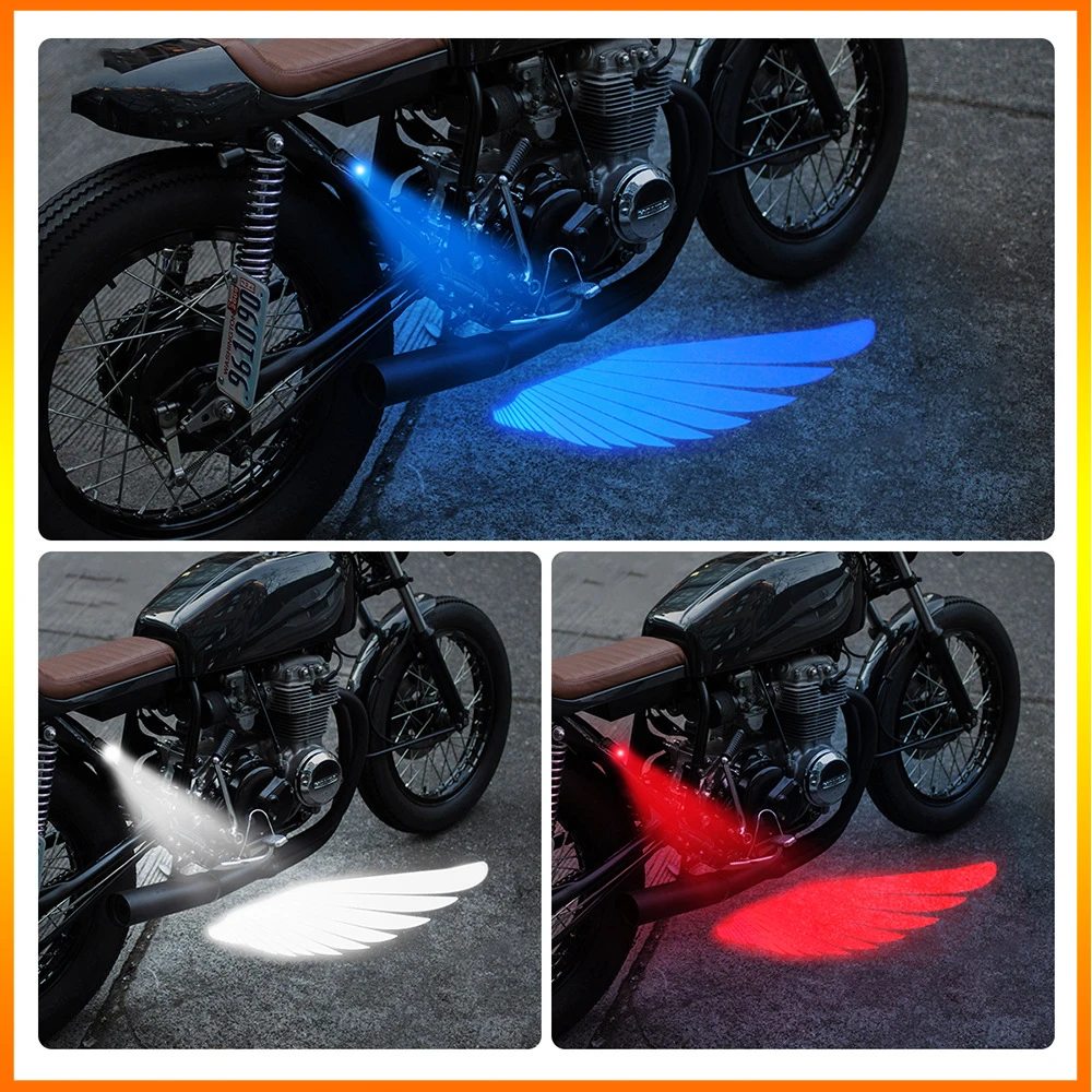 

Motorcycle Decorative Light Angel Wing Projection Welcome Light Modified Universal Atmosphere Light LED Angel Wings
