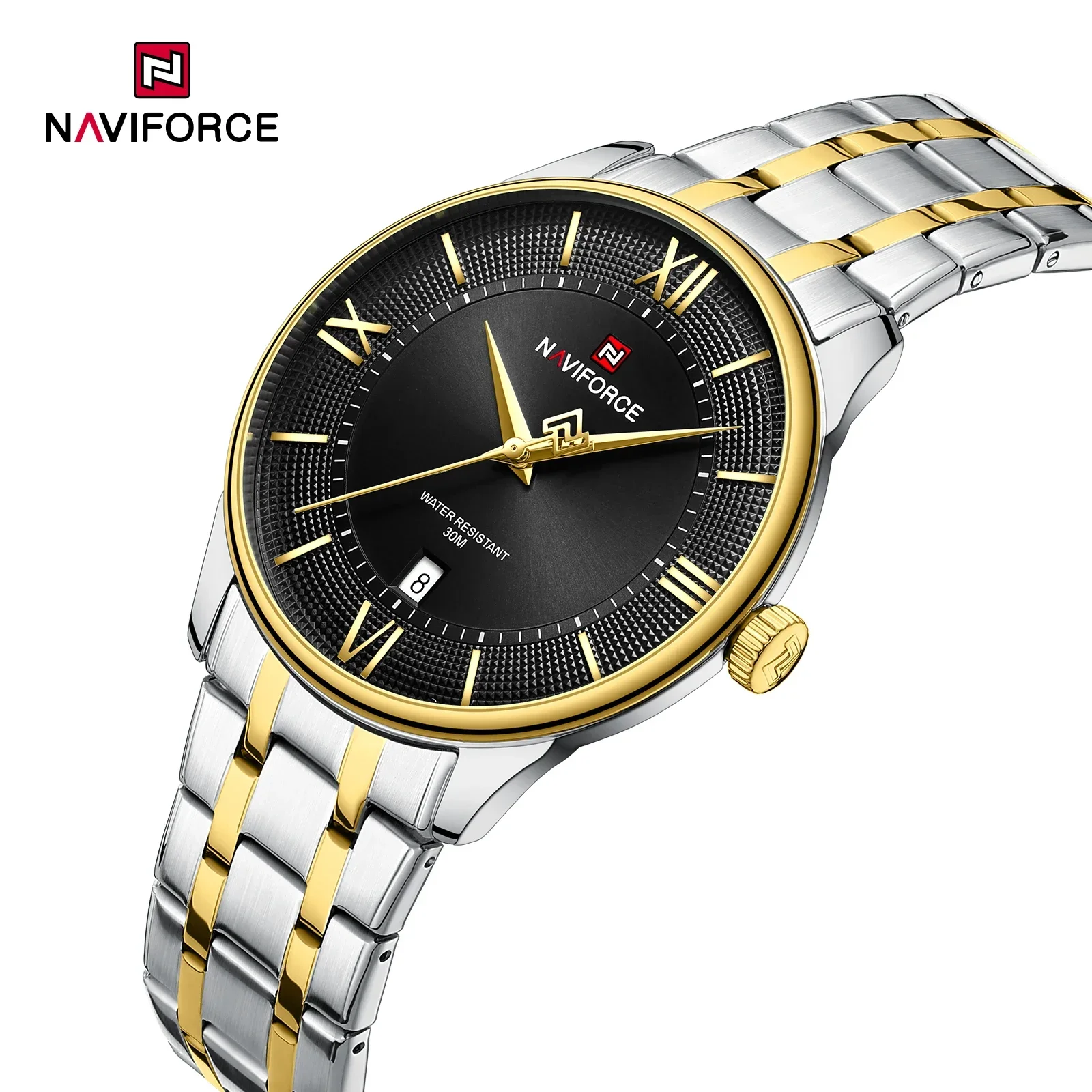 

NAVIFORCE Men's Watch Waterproof Luxury Sports Male Stainless Steel Strap New Quartz Wristwatch Calendar Clock Relogio Masculino