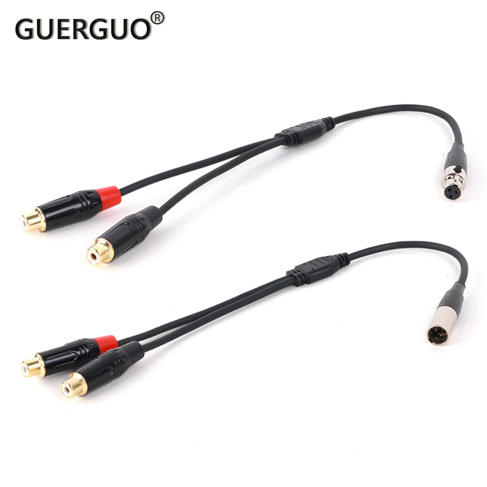 

1PC 3PIN 4PIN 5PIN Mini XLR Male/Female to Dual RCA Female Adapter Y-Splitter Cable,Mini XLR to 2 RCA Cable