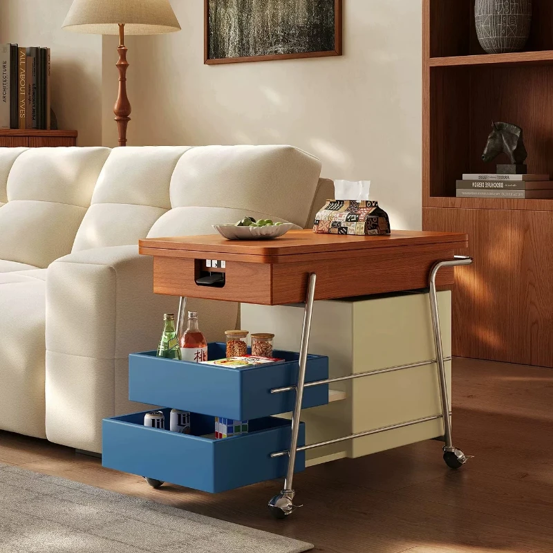 Mobile lift coffee table household dopamine folding bedside table dining table sofa side cabinet
