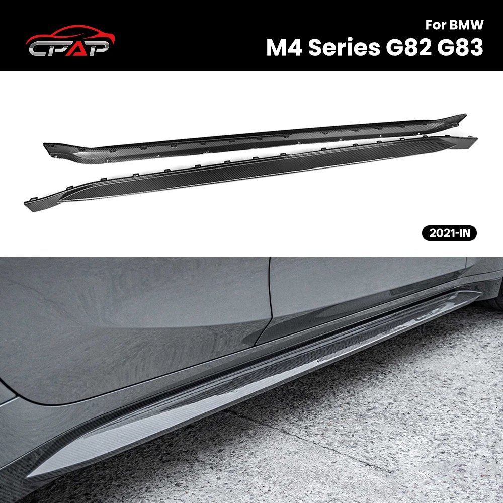 

Real Dry Carbon Fiber Side Skirts Car Extension Body Kits Trim For BMW M4 G82 G83 OEM Style 2021-IN 2Pcs/Set