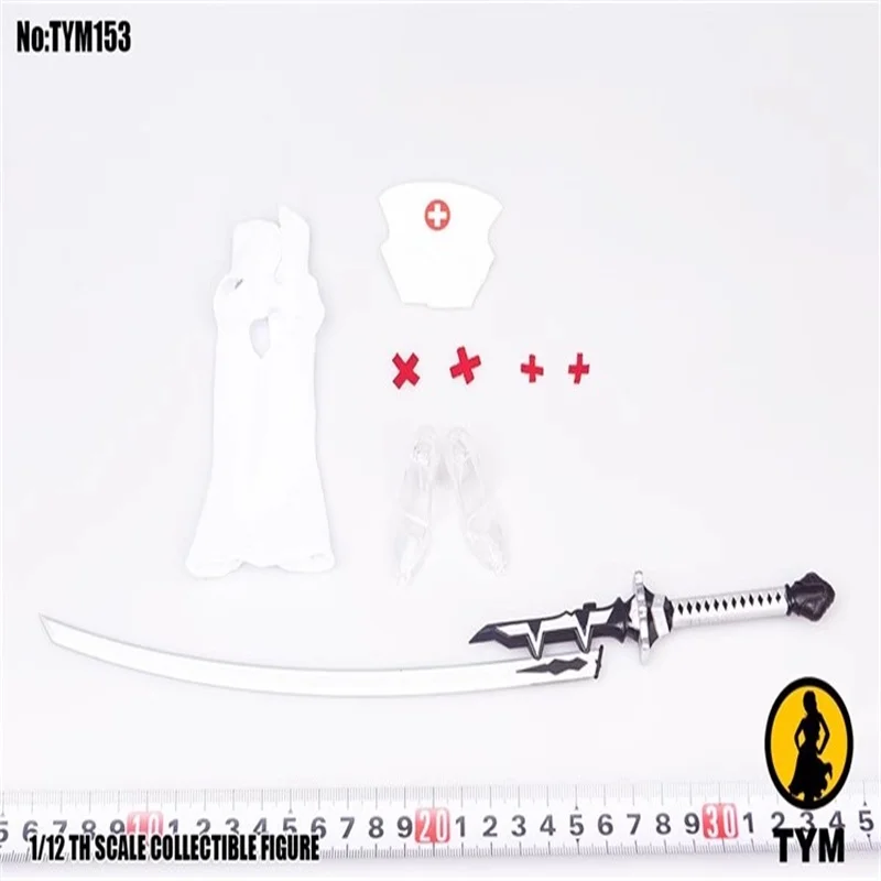 TYM153 1/6 Scale Female Soldier Nurse Killer Cosplay Clothes Weapon Set Model Fit 12'' Action Figure Body In Stock