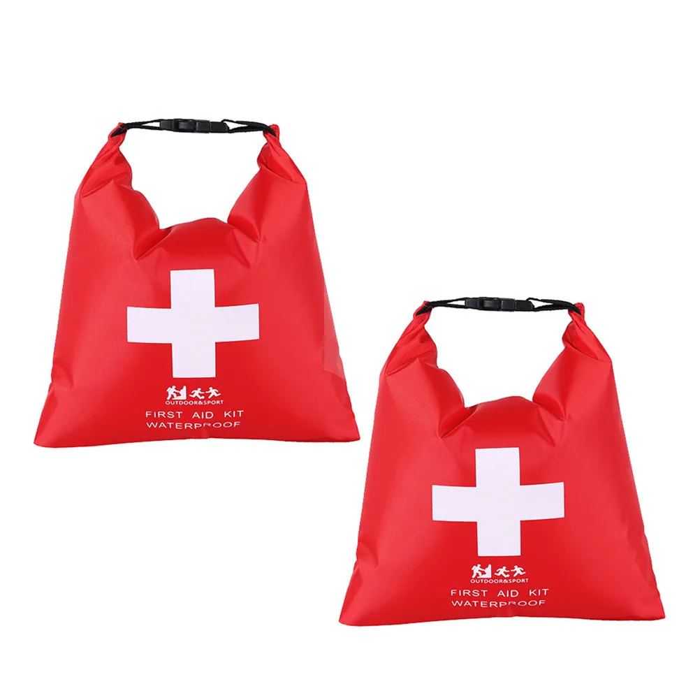 2Pcs Waterproof First Aid Bag Premium Nylon Floating Storage Pack Sack for Rafting Kayaking Canoeing Swimming Boating Sailing