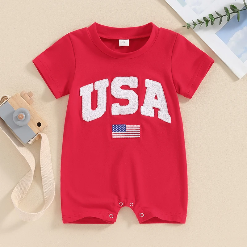 4th Of July Baby Boy Girl Outfit Newborn Usa Flag Jumpsuit American Flag Overalls Fourth Of July Clothes