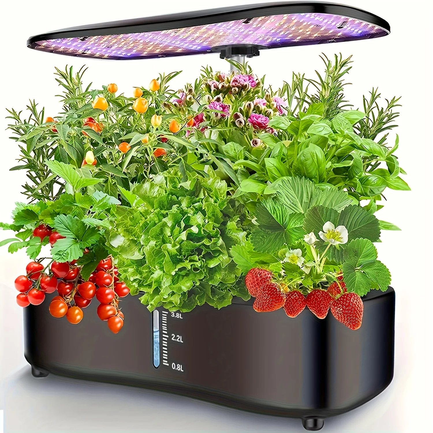 Système de culture hydroponique à grand réservoir, 12 modules, kit de jardinage d'herbes aromatiques d'intérieur avec lampes de culture, kit de germination de plantes avec pompe à eau silencieuse, minuterie automatique, hauteur réglable jusqu'à 20 pouces, cadeaux de jardinage, décoration intérieure
