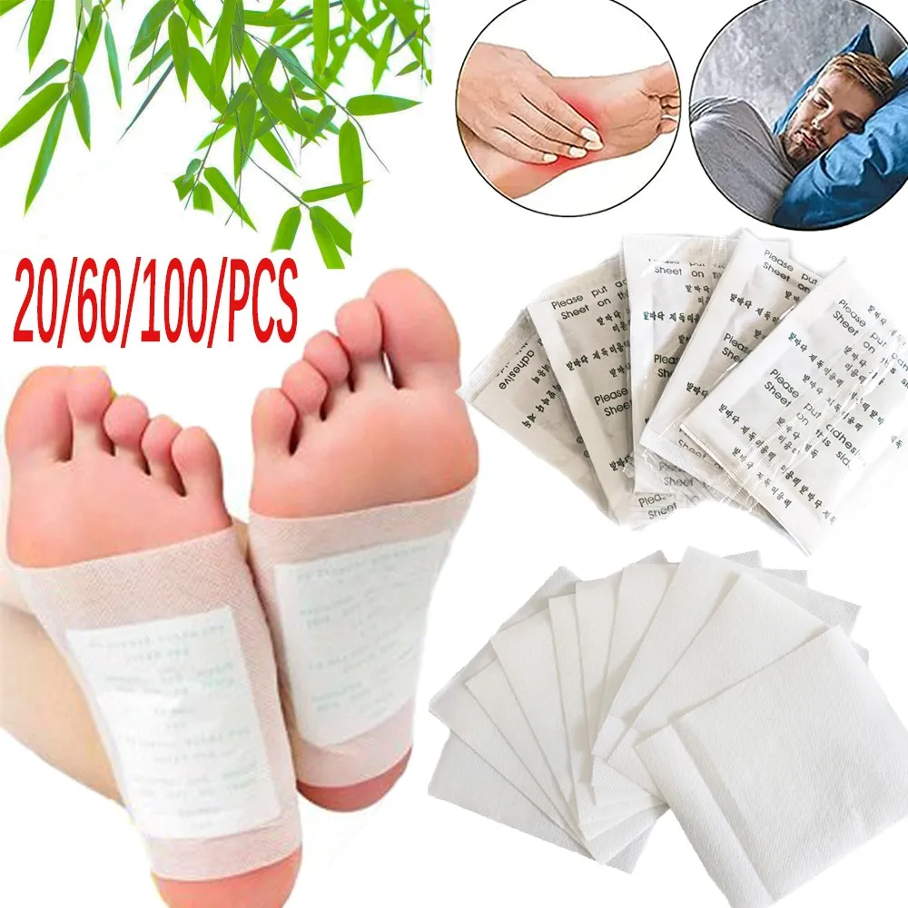 

20/60/100/Pcs/Set Detox Foot Patches Pads Body Toxins Feet Care Tools Body Cleansing Slimming Improve Sleep Foot Sticker Patches