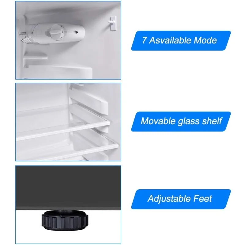 Safeplus 3,4 piedi cubi Frigorifero compatto, mini frigorifero con congelatore e ripiani per dormitorio