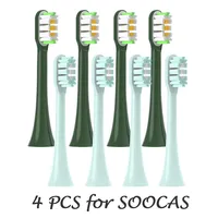 4 PCS Replaceable for SOOCAS X3U/X3Pro/V1/X5/X1 Brush Heads Copper Free Super Soft DuPont Bristle Sonic Refills Nozzles