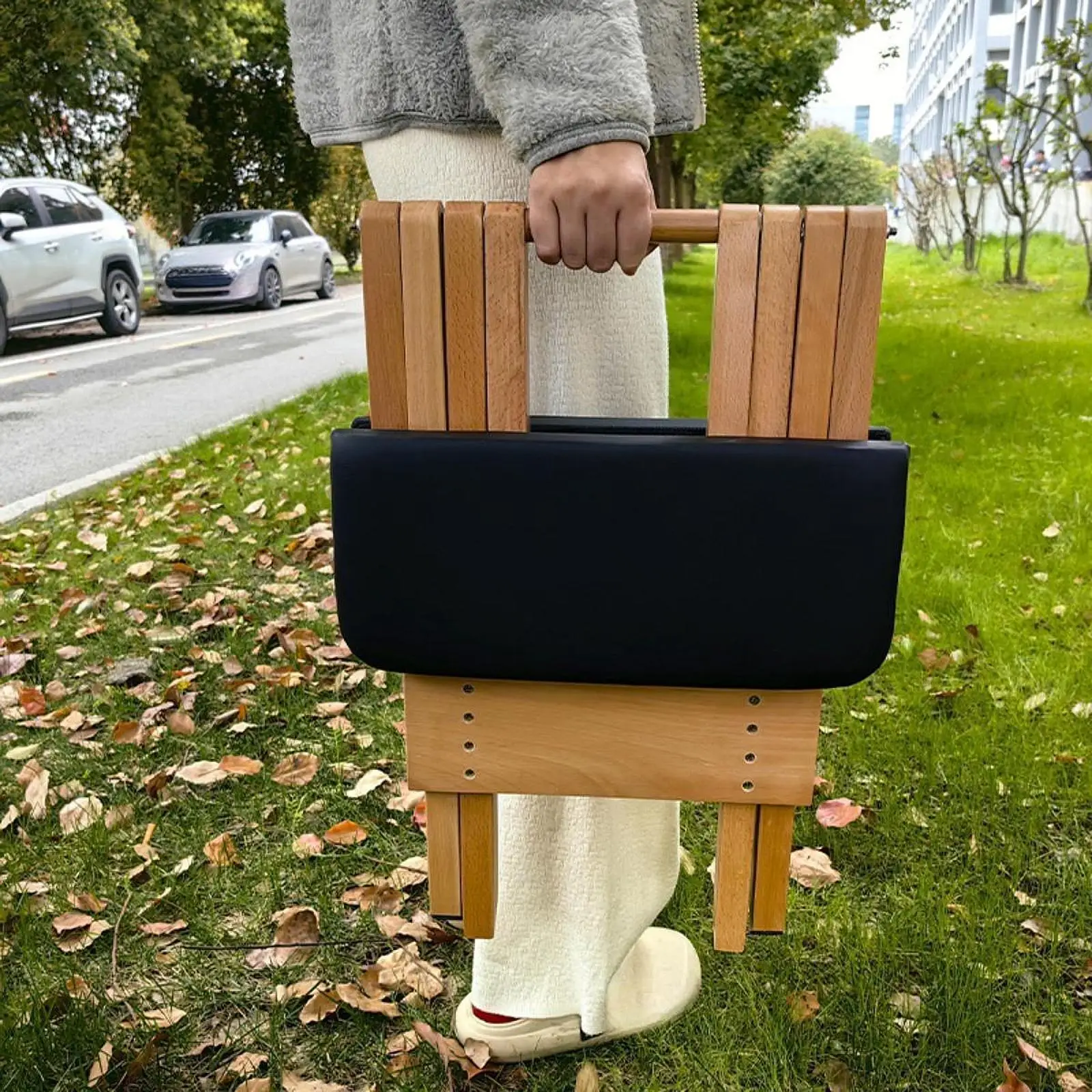 

Foldable Stool Foot Stool Foldable Accessories Wooden Wood Folding Stool Footrest Stool for Household Bedroom Fishing Outdoor