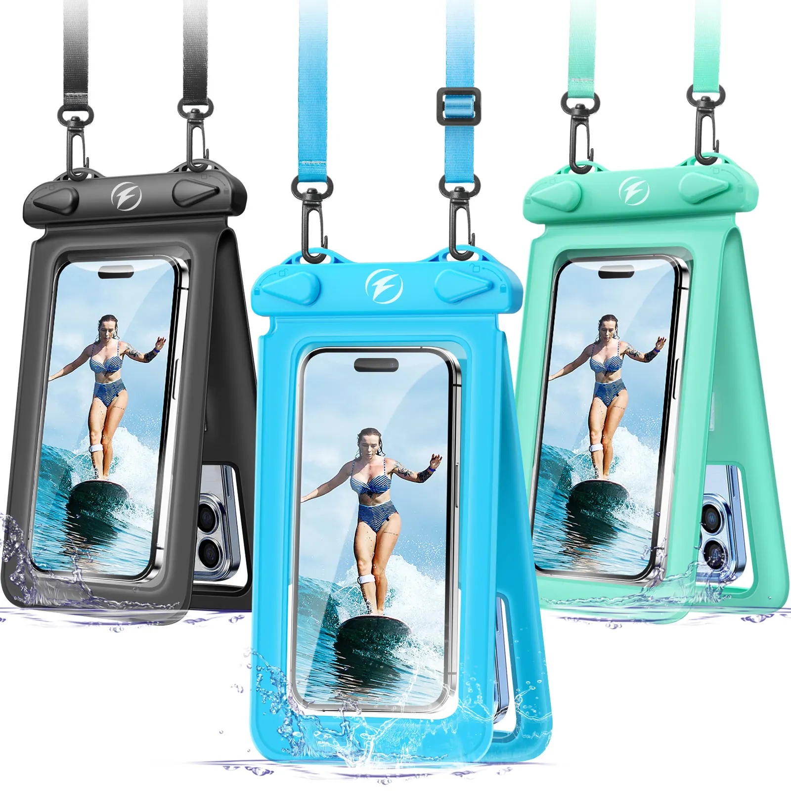 Double Pouch Waterproof Phone Case Bag Swimming Dry Cover Pouch for IPhone 16 15 14 13 12 11 Pro Max X for Samsung S24 Ultra