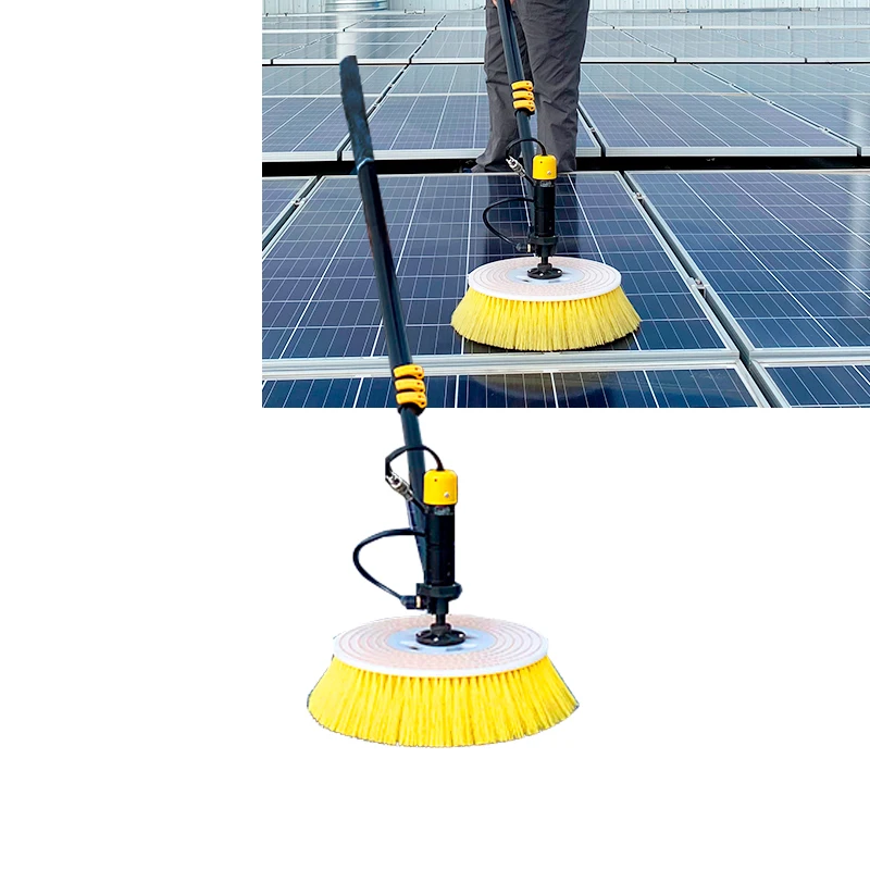 X33 Power supply single brush telescopic rod solar panel cleaning equipment 3.5m 5.5m 7.5m single-head cleaning brush