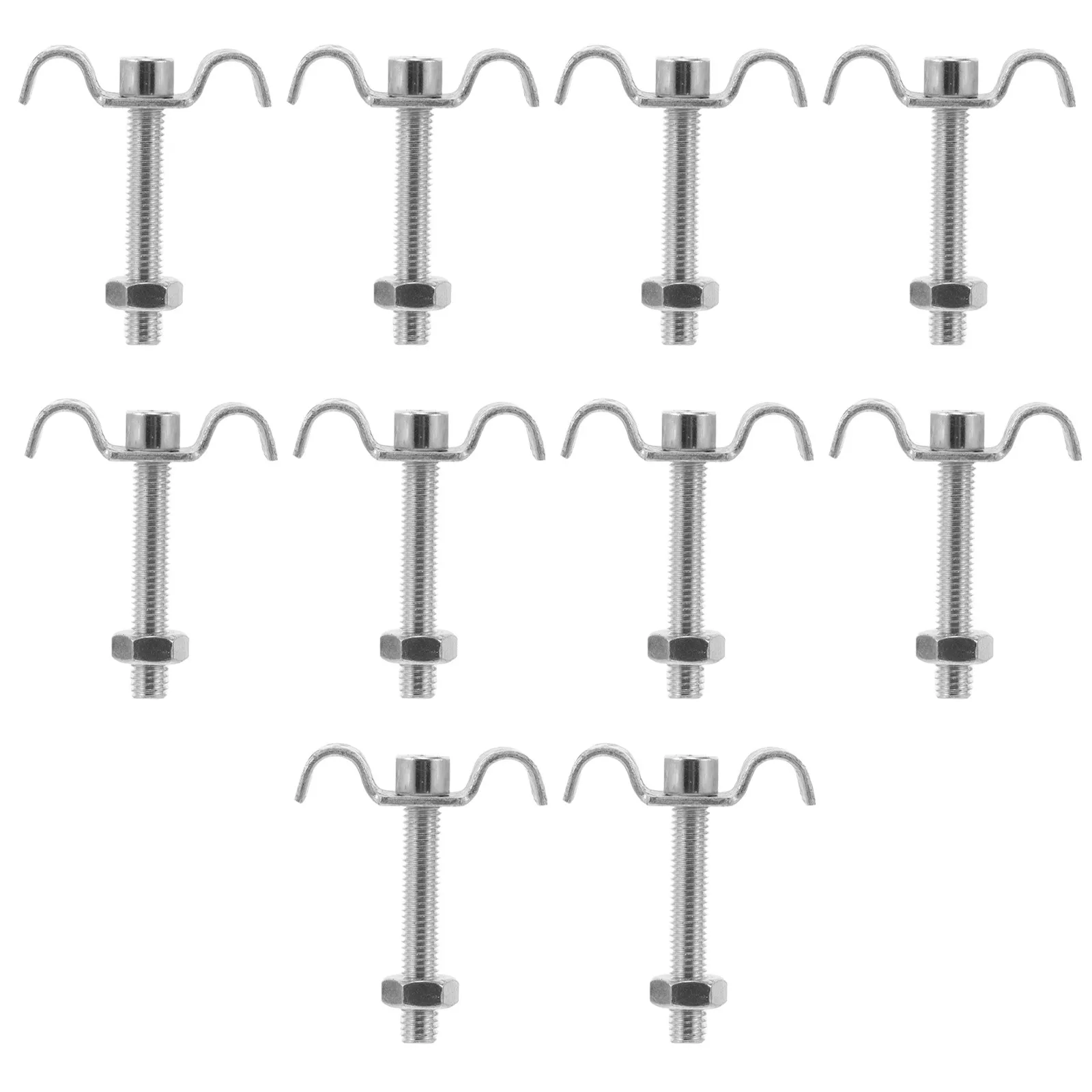 C Type Grating Clips 10 Pack Galvanized Steel Floor Saddle Fasteners for Stair Treads Mezzanine Walkways