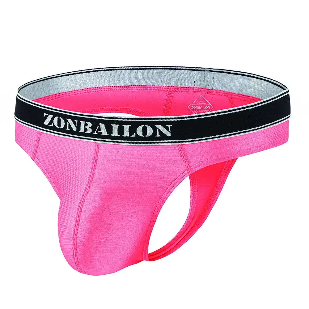Jinshi Men's Sexy Thongs Underwear Ice Silk Briefs Male G-strings