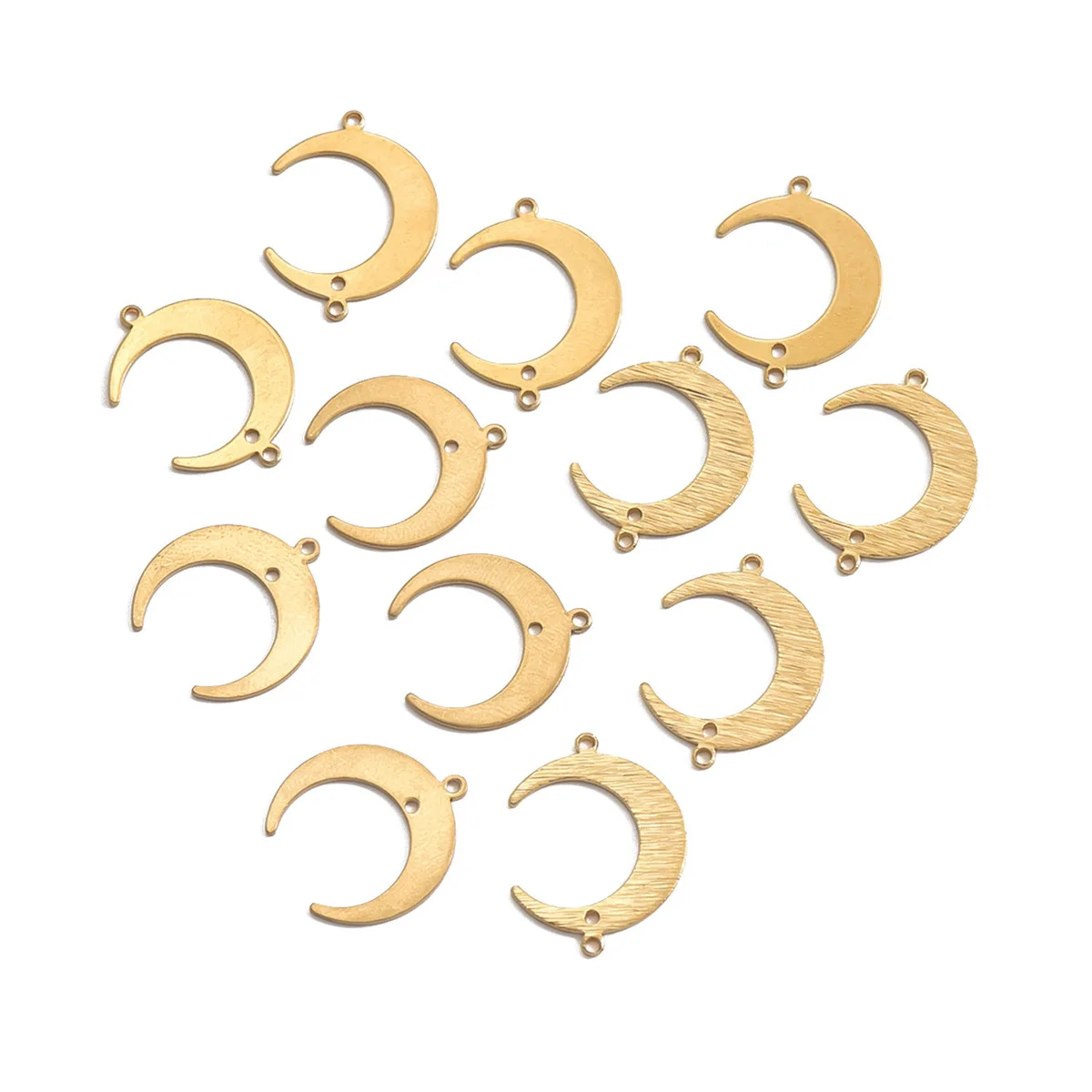 

50PCS Mini Brass Crescent Moon Charm Pendant Connectors DIY Necklace Earrings Jewelry Accessories Handicrafts Supplies