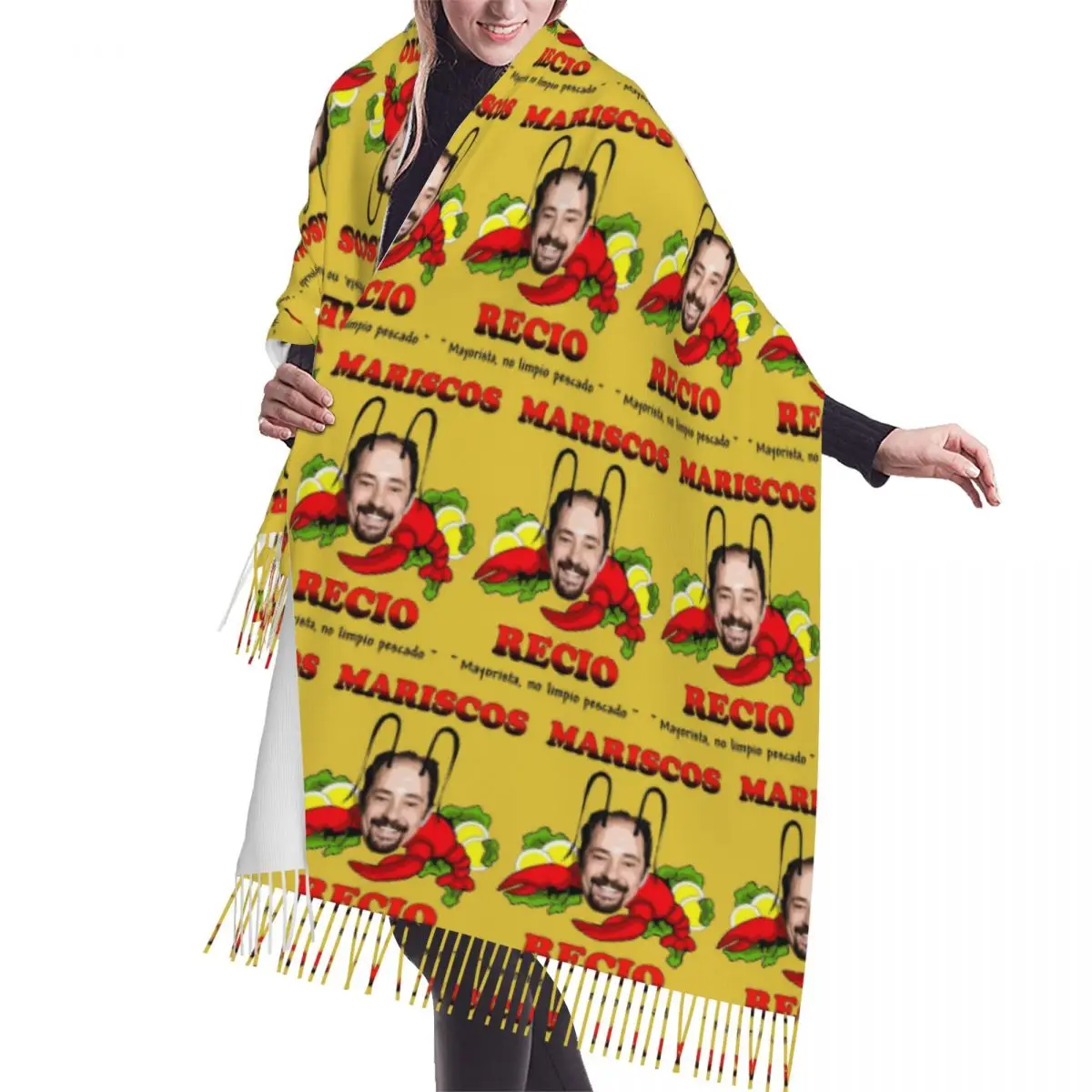 

Антонио Реймо шарф с кисточками, женские мягкие теплые шали и накидки, длинная осенне-зимняя шаль