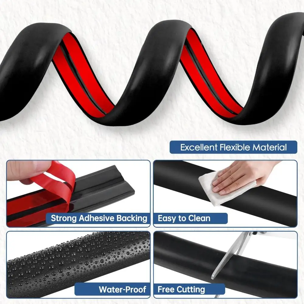 Professional Self Adhesive Floor Cord Cover 1m Trimmable Wire Hider PVC Low Profile Cable Management Home Office