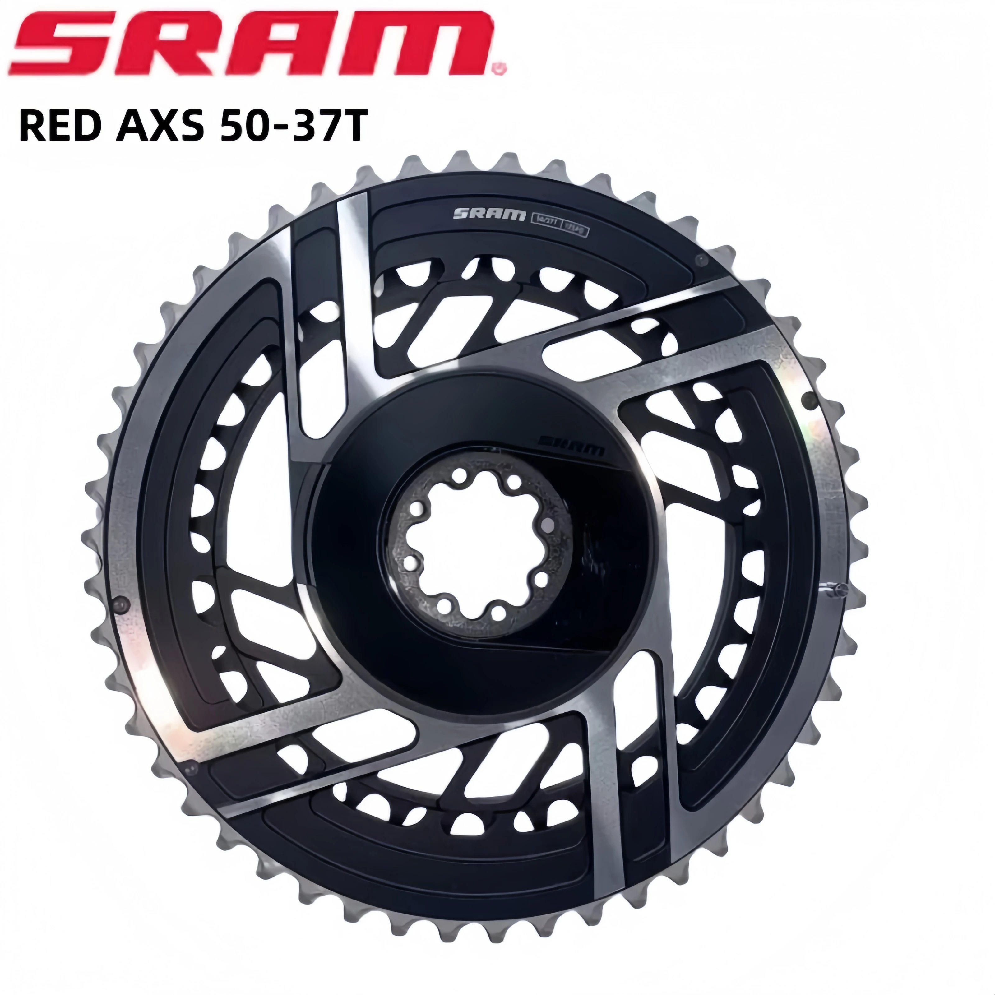 

Звездочка SRAM RED AXS 50-37T, 8 болтов, прямой монтаж, 2x12 скоростей, 8 отверстий, черная круглая звездочка, двойная оригинальная для кривошипа SRAM RED AXS