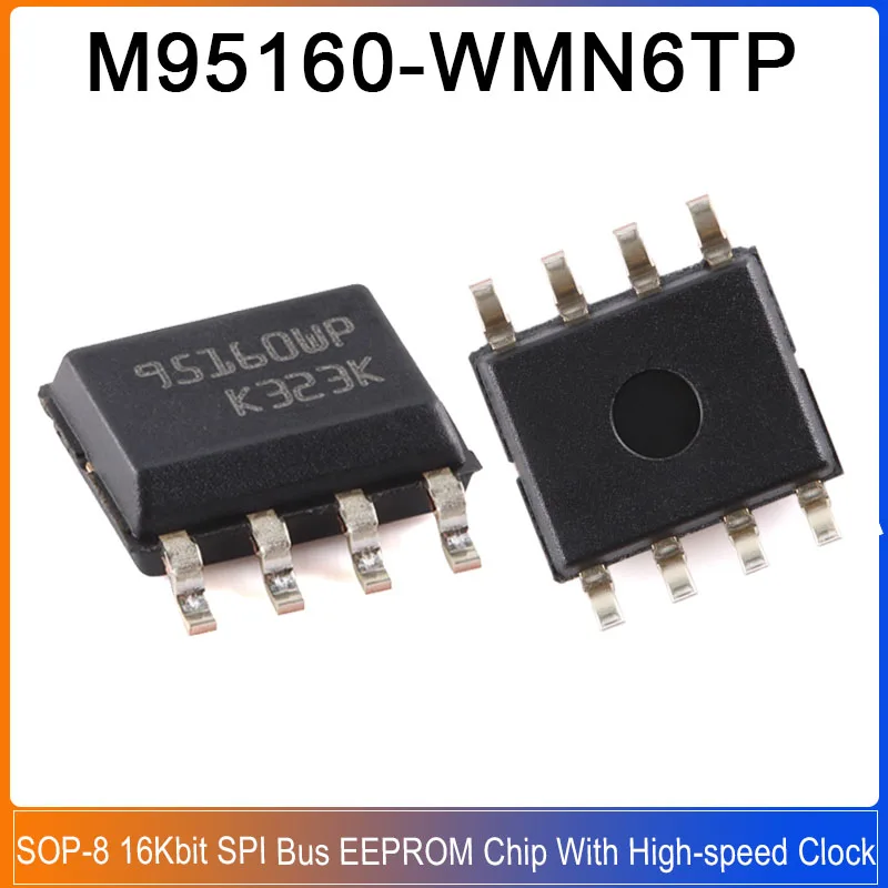 5-20PCS M95160-WMN6TP SOP-8 M95160 95160 16Kbit SPI Bus EEPROM Chip With High-speed Clock