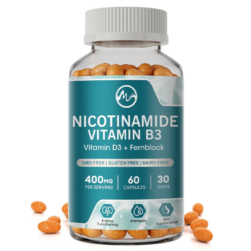 

Minch Nicotinamide Capsules 400G with Vitamin B3 Promotes Healthy Skin for Reducing Skin Dullness Anti-Aging