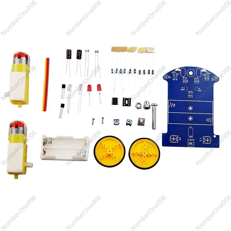 D2-1 Intelligent Tracking Car DIY Kit Line Following Robot Soldering Practice Educational Electronics Project 3V