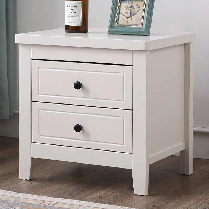 Fully equipped Chinese solid wood bedside table, simple modern dormitory storage locker, home bedroom walnut