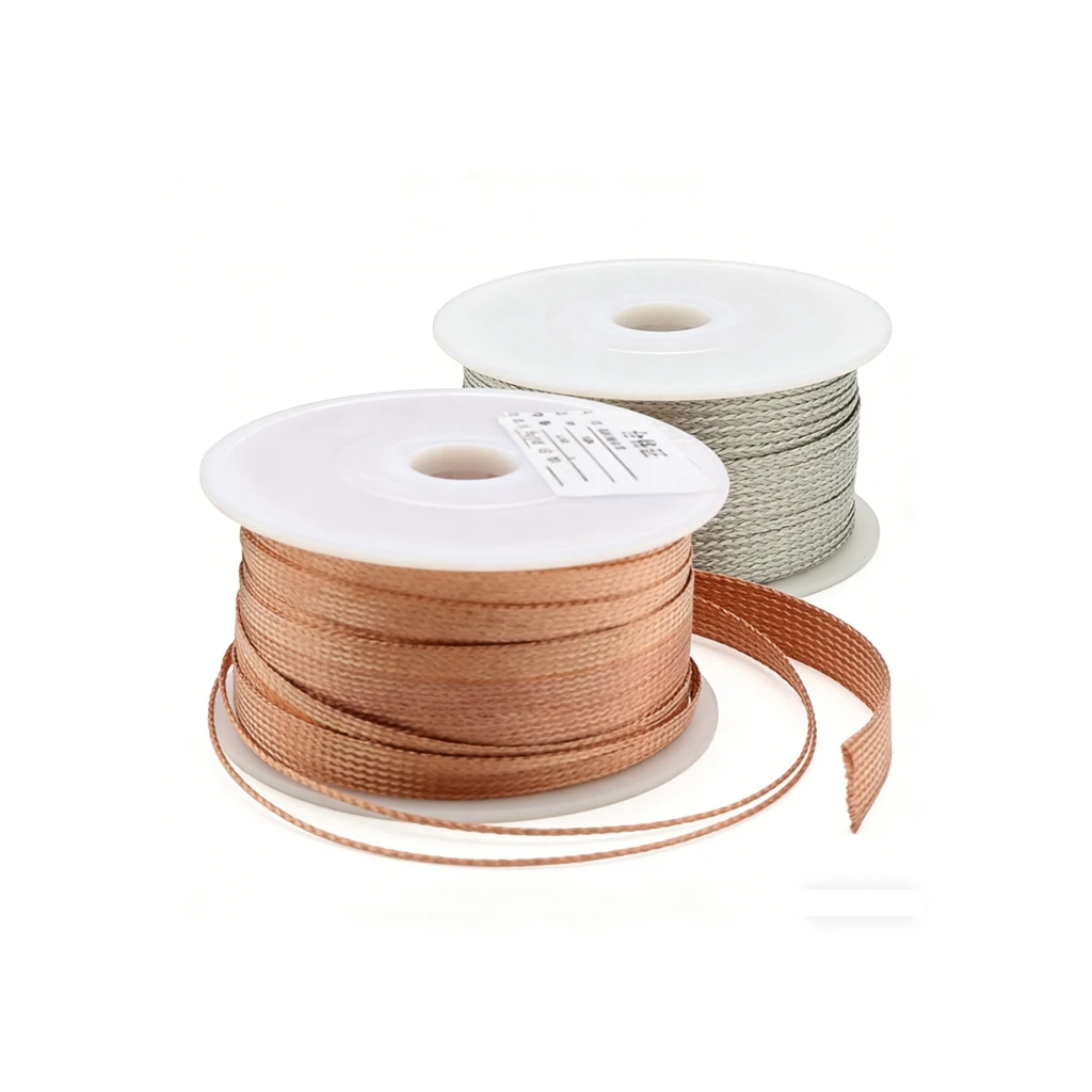 High Conductivity Copper Braided Cable Sleeve Flexible Anti-Corrosion Shielding Tubing for Industrial Wiring Protection System