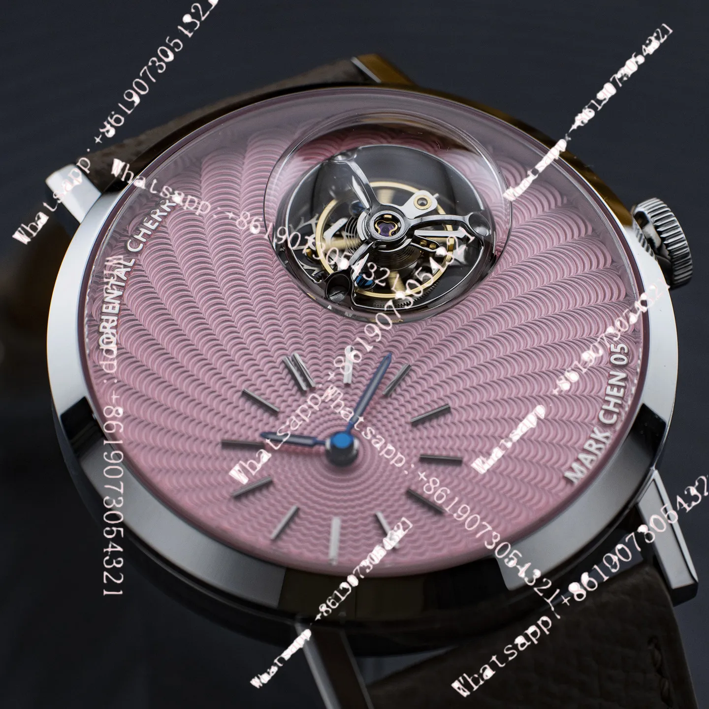 SSS Convex crystal Jichen cherry blossom MC-05 tourbillon mechanical men's watch blue sandstone lapis lazuli custom suspension