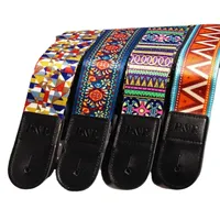 New Ethnic Style Printed Adjustable Guitar Strap for Acoustic Folk Electric Guitar Bass Ukulele Guitar Accessories