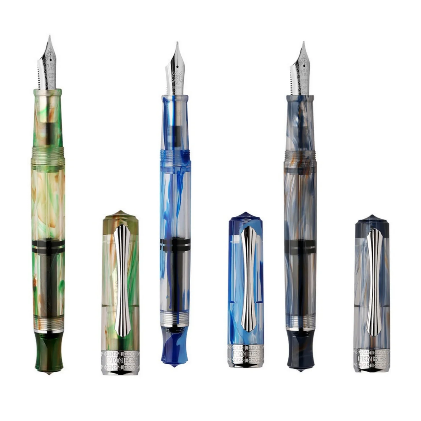 PENBBS 470 Fountain Pens Creative Color Acrylic Material Writing Pen Pull Type Vacuum Ink Suction Adult Student Practice Pen 35#