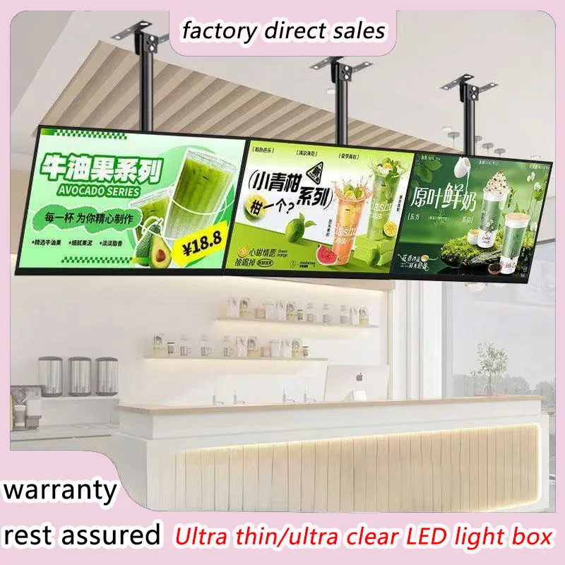 LED Slim Snap Frame Light Box Illuminated Poster Display Backlit Menu Board For Restaurant Cafe Shops Wall Mounted Billboard