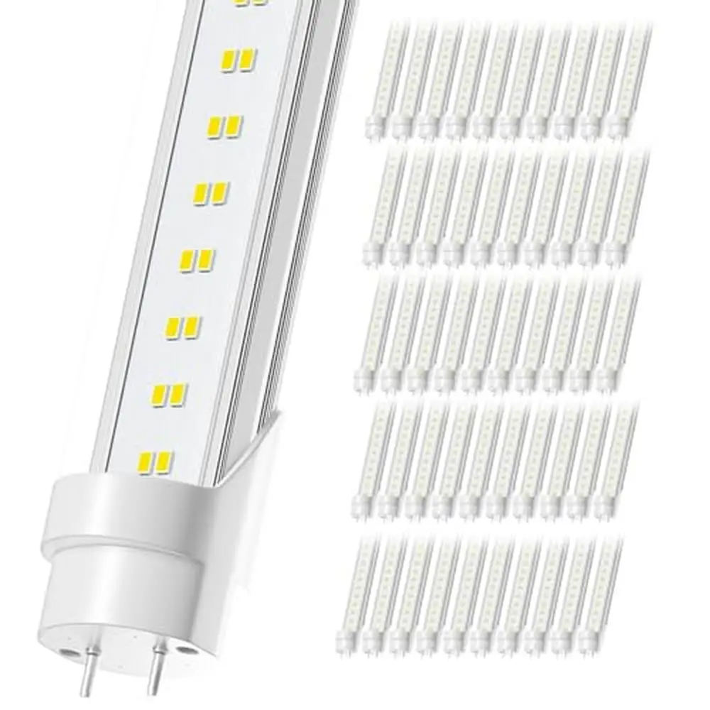 50 Pack Energy Efficient 4ft LED Tubes 6500K Daylight 5000Lumens Ballast Bypass 36W Dual-End Powered Ideal Garage Offices