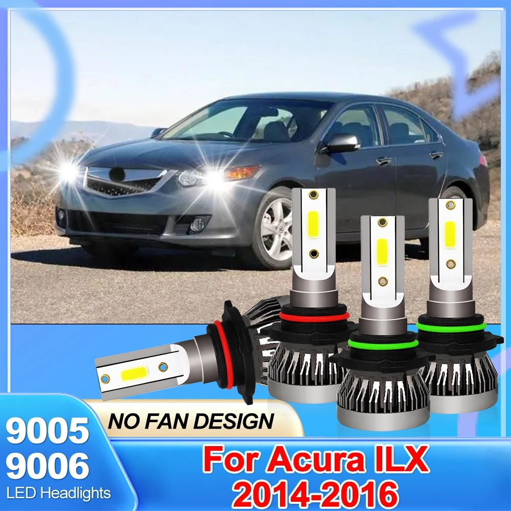 

For Acura ILX 2014 2015 2016 9005 HB3 9006 HB4 LED Headlight Hi&Lo Beam Bulbs Kit 20000LM NO FAN Design Light Bulbs