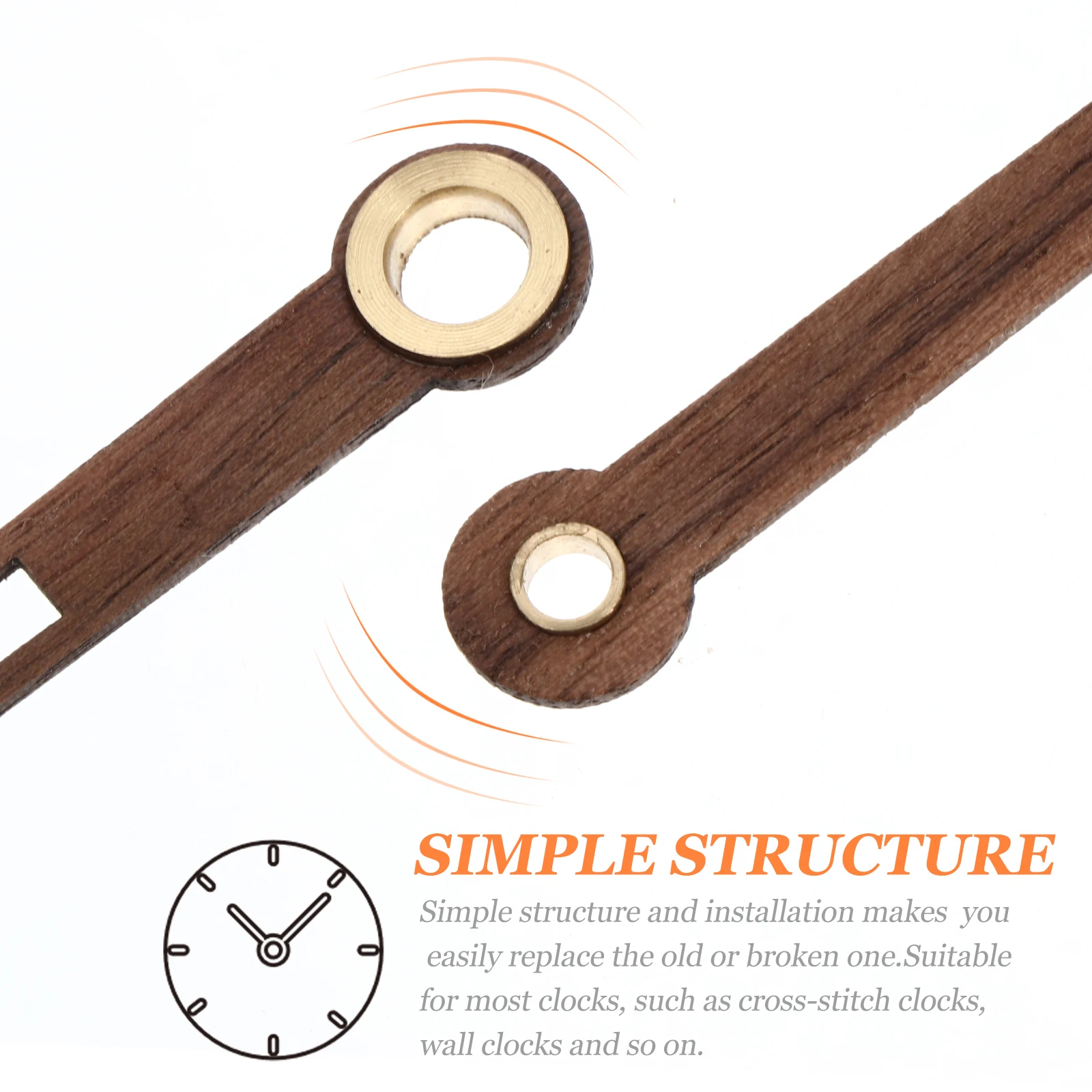 

5Sets Wood Clock Hands Eco Friendly Wooden Clock Pointers Replacement for Craft Clocks DIY Projects Precision Time Display