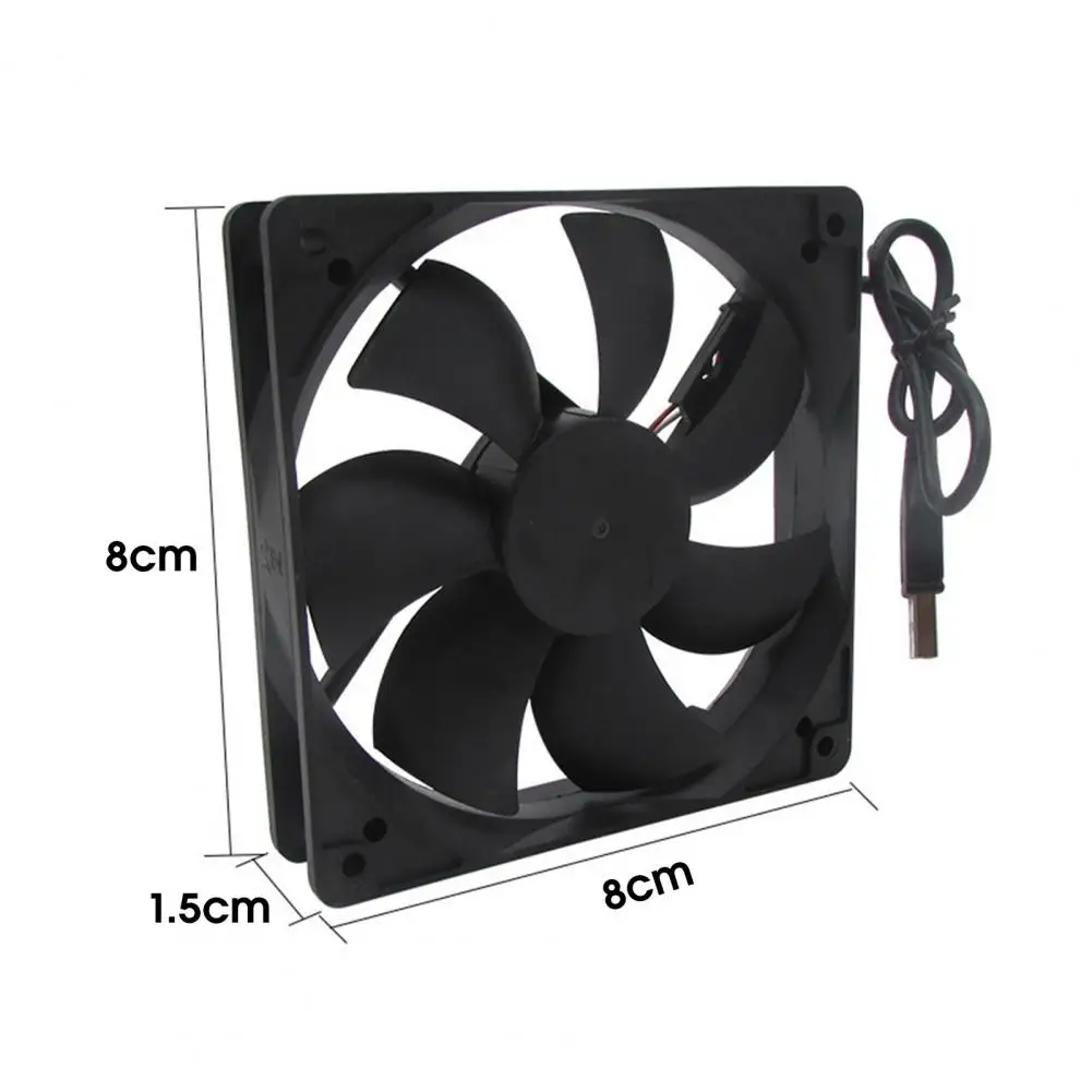 12025 Computer Case Cooling Fan Low Noise Universal Large Air Volume 12cm 5V USB PC CPU Fan Chassis Radiator for Router