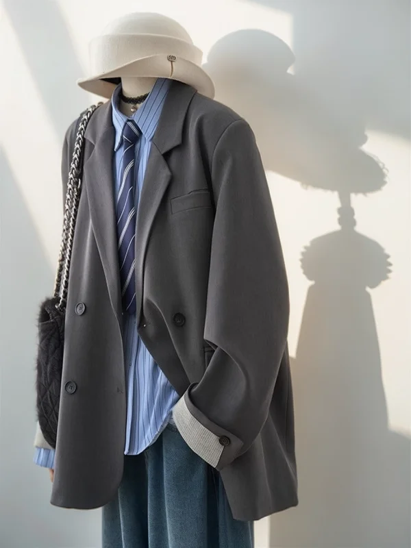 

Blazers Womans Organza Short Event Korean Attire Peter Pan Collar Ruffle Edge Peplum Waist Feminine Girly Breathable Luxury New