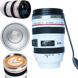 Camera Lens Coffee Mugs, Stainless Steel Camera Lens Cups, Unique Gift Idea for Photographers, Novelty Coffee Mugs for Christmas