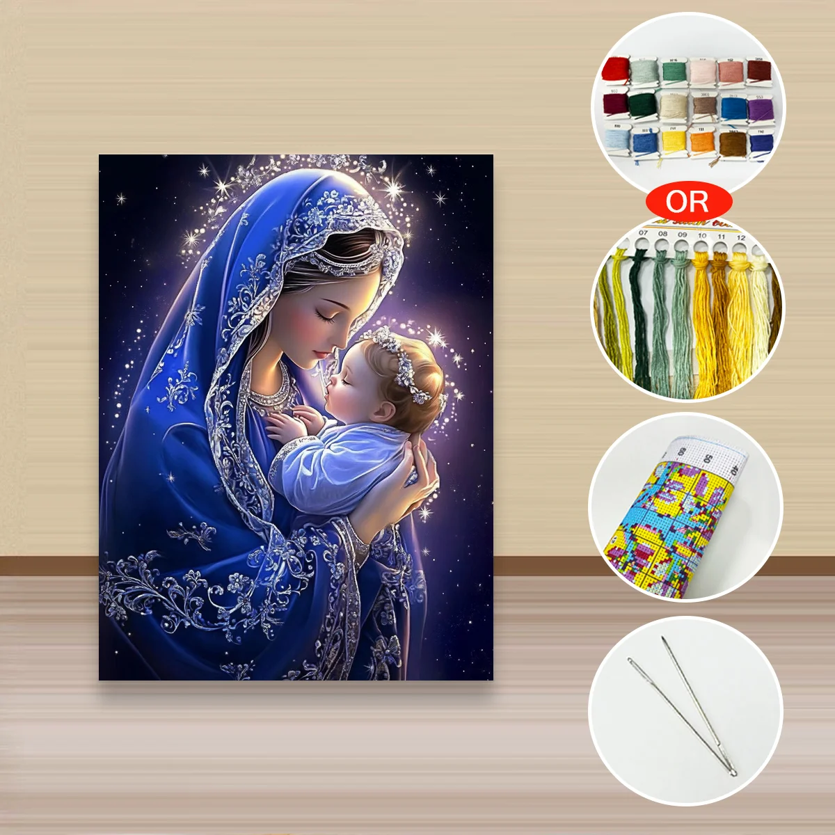 1 Stück 30x40 cm/11,8x15,7 Zoll, 11CT/14CT Kreuzstich-Set, DIY Valentinstagsgeschenk, Stickerei-Set für Feste, Religion – Detail 4