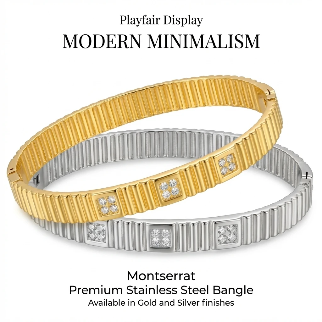 JP One Elegantes Goldfarbenes Schnapparmband, Edelstahl Horizontaler Stab Armreif, Luxuriöses Damen-Schmuckstück (60mm Innendurchmesser)