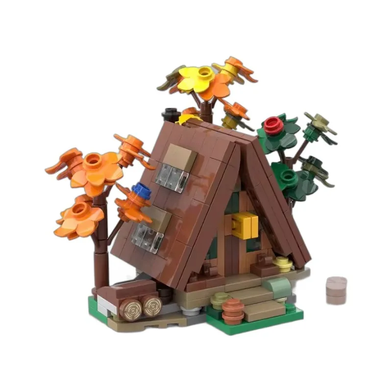 Décennie s de construction d'architecture de mini maison en bois pour enfants, briques de construction de cabanes de forêts, ensembles avec lumière, modèle PuzzleToy, cadeaux