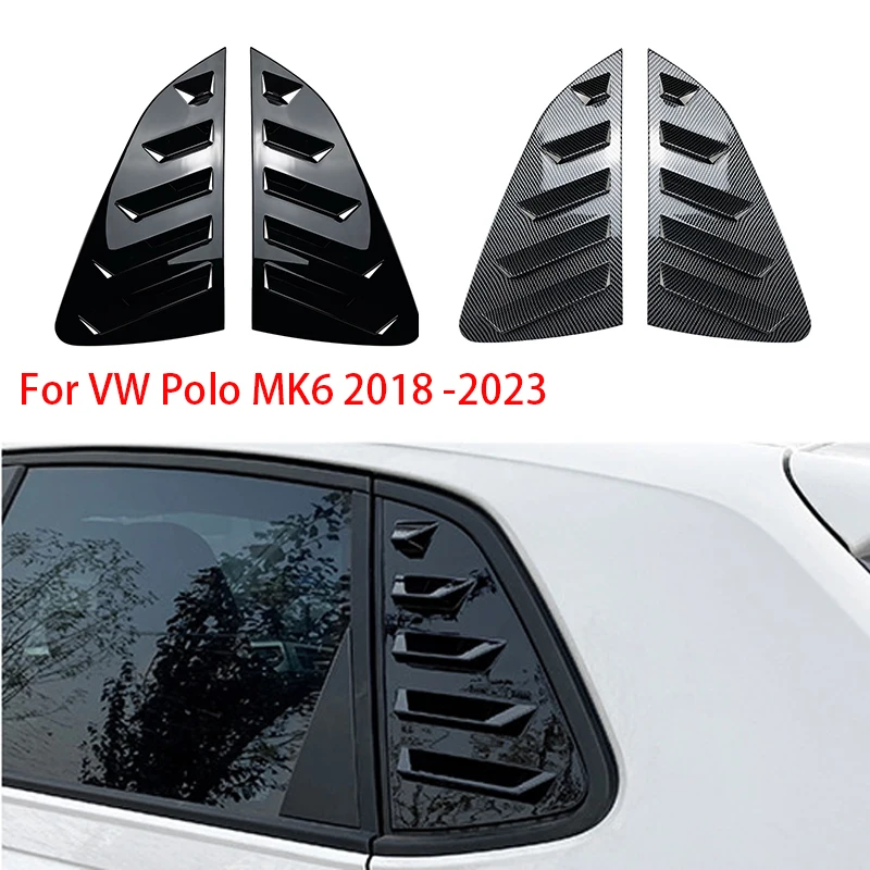 

Yubao 2 шт./компл. ABS углеродное волокно/глянцевый черный задний боковой стеклянный стиль, наклейки на отделку для VW Polo MK6 2018-2023