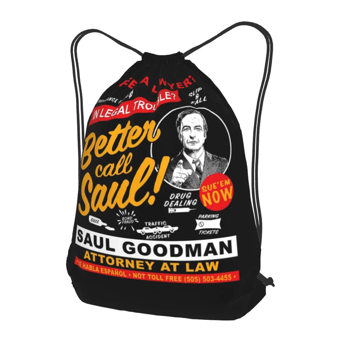 

Need A Lawyer Then Call Saul Dk Backpacks Fashion Drawstring Bundle Pocket Storage Bag Book Bags for Man Woman School