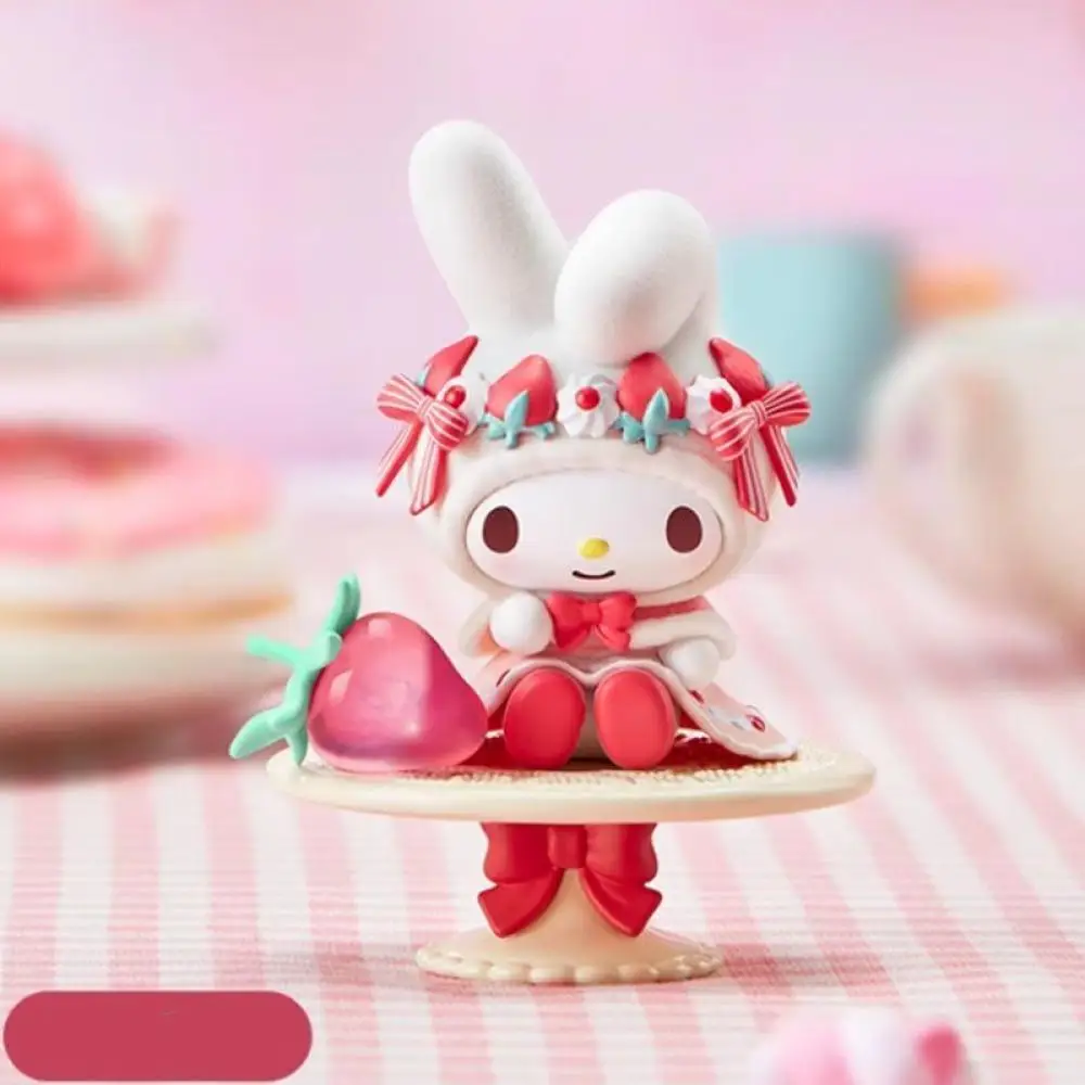 Sanrio Melody Afternoon Tea Series meisjesachtig hart aardbei pop Garage Kit Cartoon cake plug-in model Desktop ornament meisje speelgoed