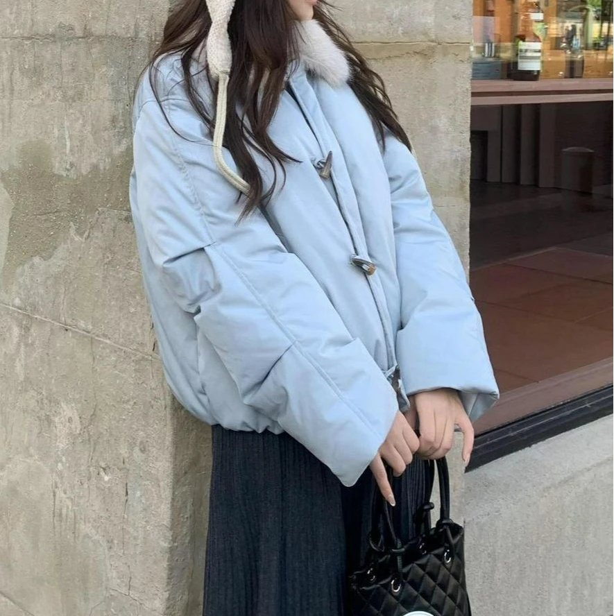 

Fur Collar Splicing Cotton Jacket Women's Winter 2025 New Design Thickened Warm Bread Clothing