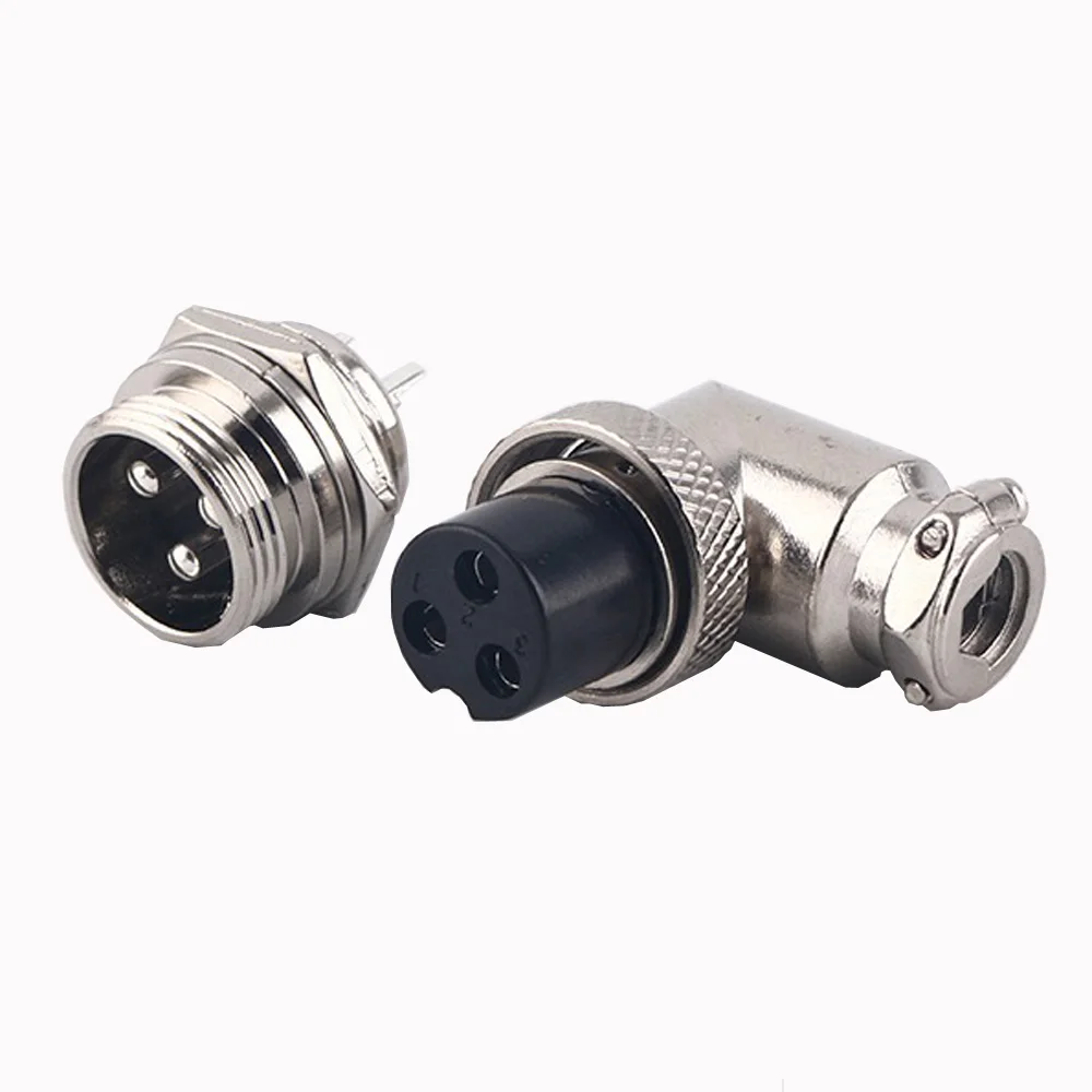 GX16 90°Elbow Aviation Circular Connector Plug Socket 2/3/4/5/6/7/8/9/10 Pin M16 Male Female Electronic Connector