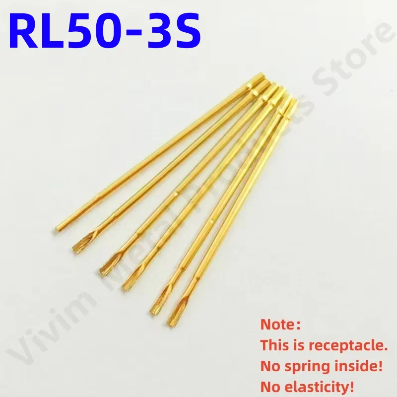 20/100PCS RL50-3S Test Pin PL50-B1 Receptacle Brass Tube Needle Sleeve Seat Solder Connect Probe Sleeve 27.2mm Outer Dia 0.86mm