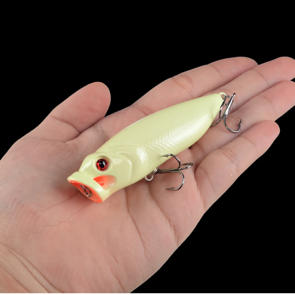 LINGYUE 1pcs Topwater Popper Fishing Lures 3D Eyes Crankbait Wobbler Fishing Tackle 5 Colors Available Hard Baits Wholesale