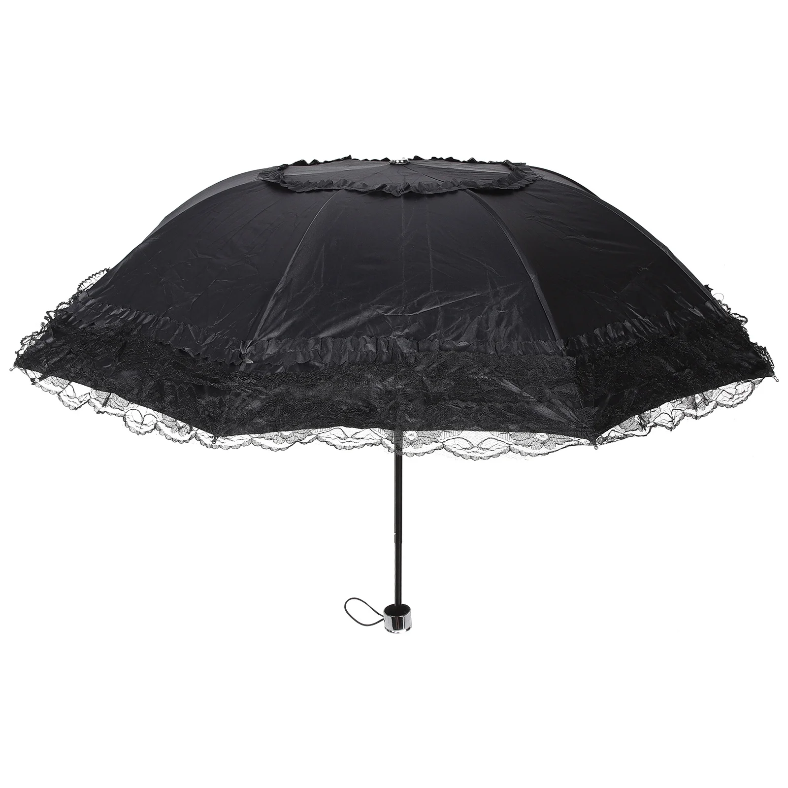 

Lace Umbrella Parasol Black Mini Portable Travel Uv Protection Rainproof Sunshade Lightweight Outdoor Umbrella