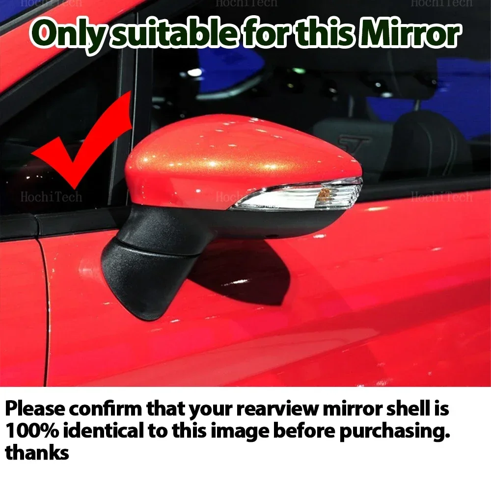 Glossy Black Replacement Carbon Fiber Pattern Rearview Mirror Cap Wing Side Mirror Cover Fit For Ford Fiesta MK7 2008-2019