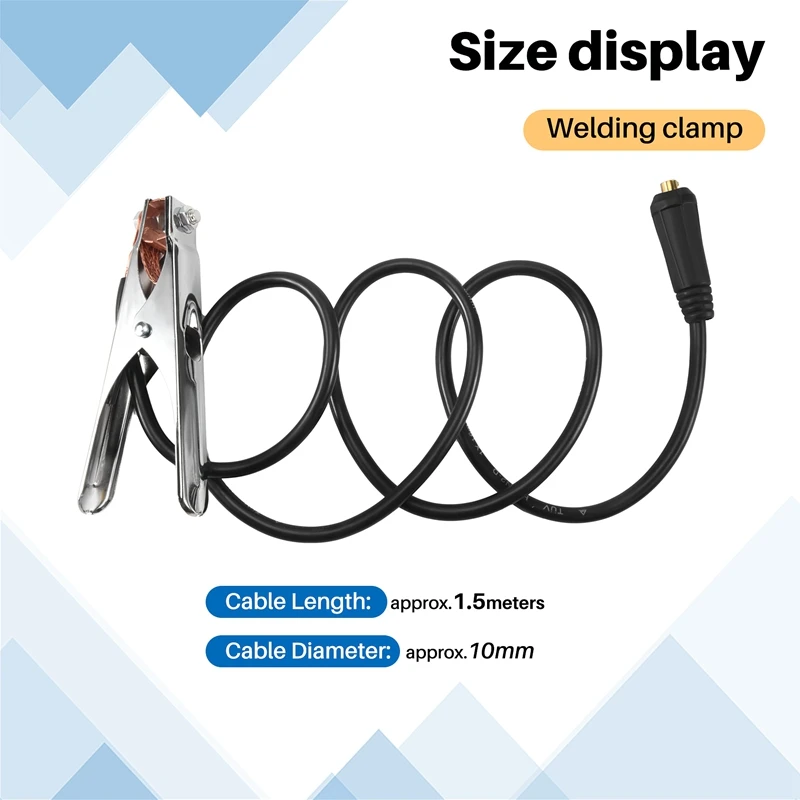 300a clipe de braçadeira de cabo de terra de soldagem à terra para soldador de arco mig tig 1.5m/cabo 10-25 plug suporte de solda fonte de solda para